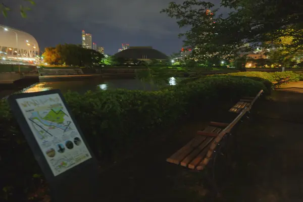 Sorasaya Bridge Riverside Bench / 空鞘橋横のベンチ